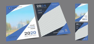 Fotoğraf arka plan için alan ile A4 düzeni afiş kapak kitap tasarım şablonu, Yıllık rapor için uygun Cmyk 2 ton renk, öneri, portföy, broşür, el ilanı, broşür, katalog, dergi, kitapçık.