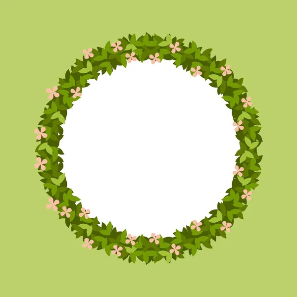 Векторна Ілюстрація Круглої Рамки Зеленого Листя — стоковий вектор