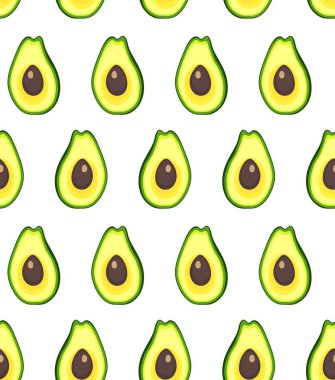 Vektör görüntü seamless modeli dilimler halinde kesip taze avokado meyve