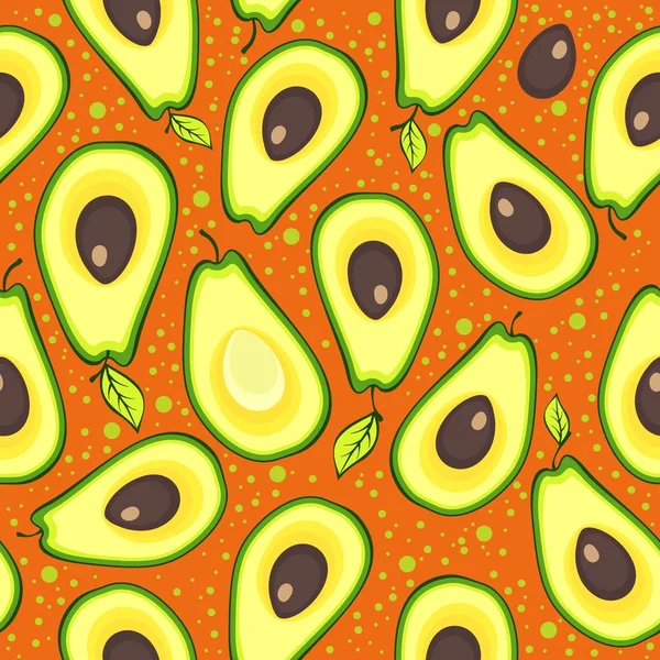 Vektör görüntü seamless modeli dilimler halinde kesip taze avokado meyve