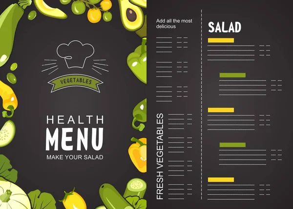 Menu Ilustração Vetorial Para Uma Loja Alimentos Adequada Restaurante Com — Vetor de Stock