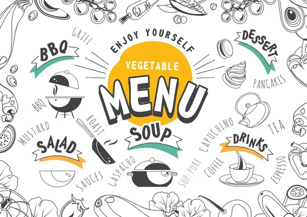 Ilustración Vectorial Menú Para Una Cafetería Restaurante Oferta Especial Para — Vector de stock