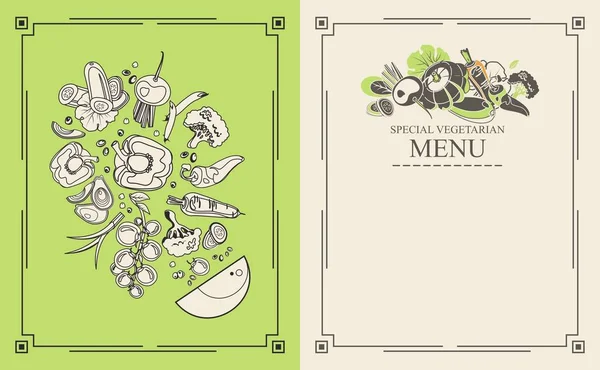 Ilustración Vectorial Menú Dos Páginas Para Una Colección Cafetería Restaurante — Vector de stock