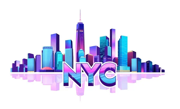 Nueva York Sobre Fondo Blanco Edificios Comunidad Ilustración Vectorial Una — Vector de stock