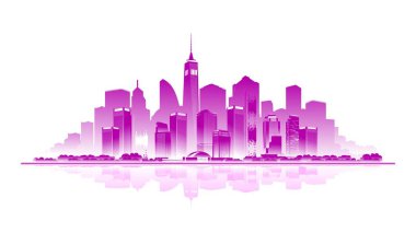 Beyaz arka plan amblem veya rozet vektör izole görüntü new york şehrinin stilize