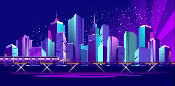 Vector banner night city — Stock Vector