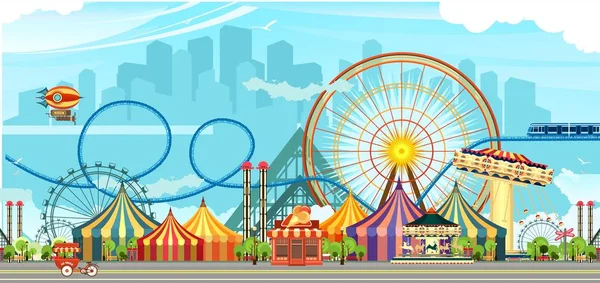 Parc d'attractions cirque — Image vectorielle