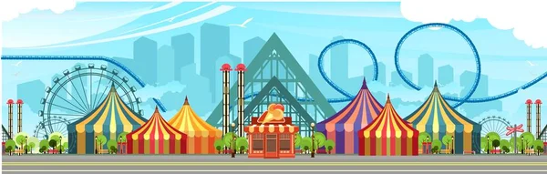 Цирк в парке развлечений — стоковый вектор