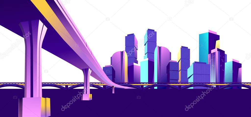 Vector banner night city