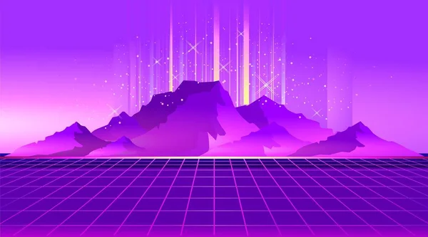 Retro Wave Sunset — Stockový vektor