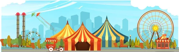 Parque de atracciones circo — Vector de stock