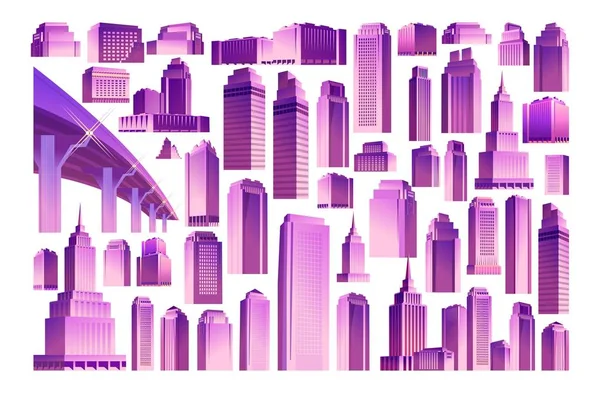 Conjunto de edificios modernos — Vector de stock