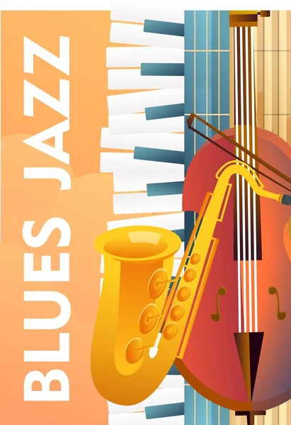 Cartaz de música jazz — Vetor de Stock