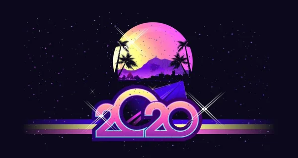 2020年カレンダーレトロベクトル — ストックベクタ
