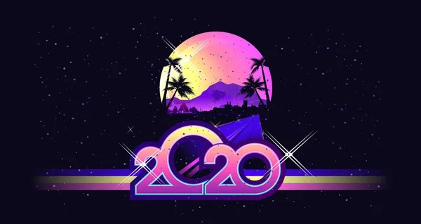 Kalenderretro vector 2020 — Stockvector