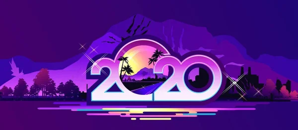 2020 년 달력 역반 벡터 — 스톡 벡터