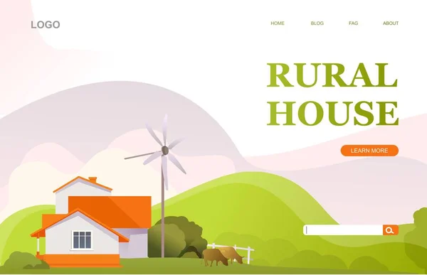 Illust Para Homepage Paisagem Rural Rural Bandeira Conceitual Vetorial —  Vetores de Stock