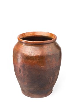 Beyaz arkaplanda çömlek