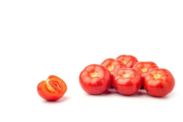 Still Life Juicy Red Ripe Tomatoes White Background — Stock Photo, Image