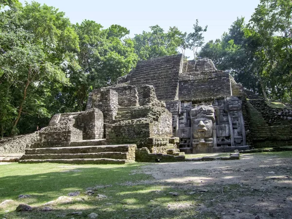 Słoneczny Krajobraz Wokół Lamanai Świątyni Belize — Zdjęcie stockowe