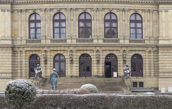 Detalhe Tiro Edifício Chamado Rudolfinum Localizado Praga Capital República Checa — Fotografia de Stock