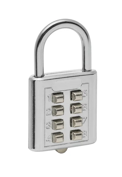 Modern Combination Lock Isolated White Back — Stock Photo, Image