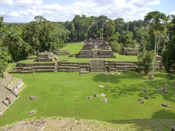 Plano Ángulo Alto Que Muestra Antiguo Sitio Arqueológico Maya Llamado — Foto de Stock