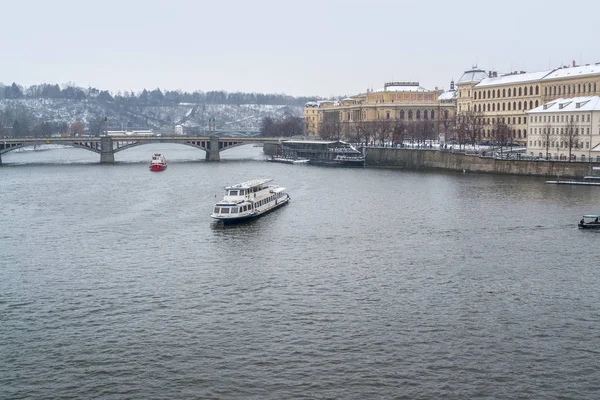 Vista Panorámica Praga Capital República Checa Invierno — Foto de Stock