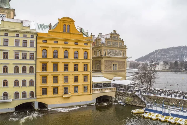 Wrażenie Stolicy Czech Praga Nazwie Czasie Zimy — Zdjęcie stockowe