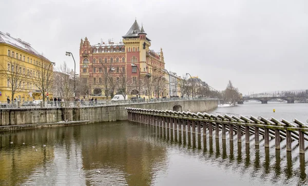 Впечатление Чешской Столицы Имени Праги Зимнее Время — стоковое фото