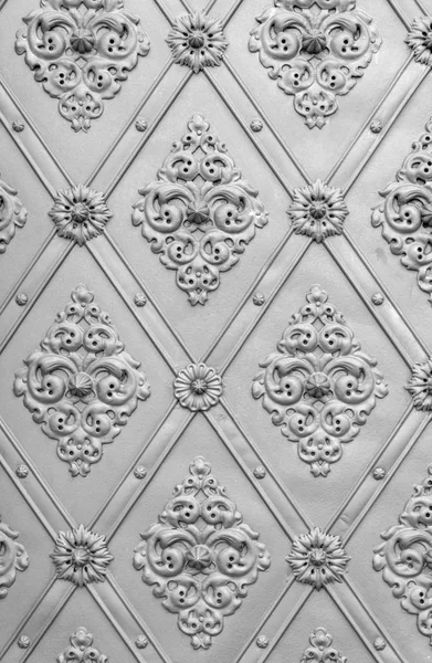 Cornice Completa Decorato Argento Sfondo Metallico — Foto Stock