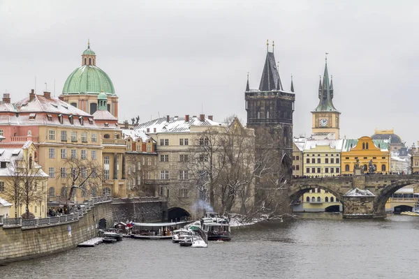 Impressione Della Capitale Ceca Nome Praga Durante Inverno — Foto Stock