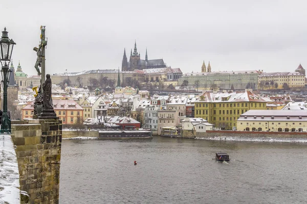 Blick Auf Prag Die Hauptstadt Der Tschechischen Republik Winter — Stockfoto