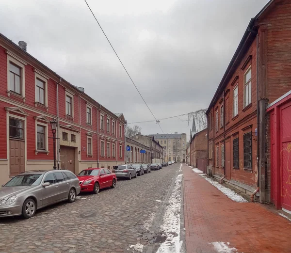 Uitzicht Stad Van Riga Hoofdstad Van Letland Wintertijd — Stockfoto