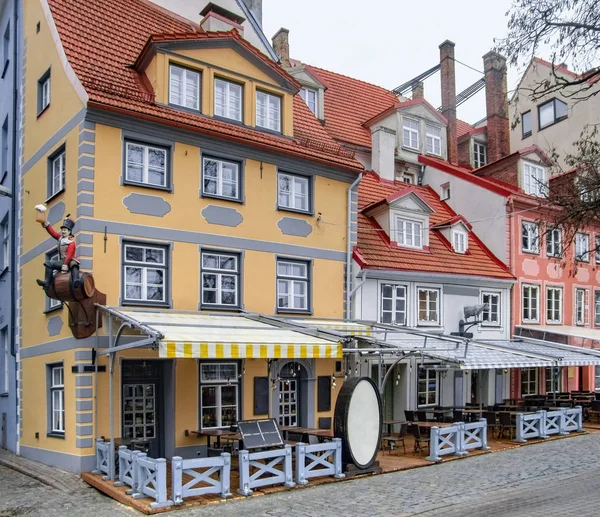 Видом Місто Риги Столиці Латвії Зимовий Час — стокове фото