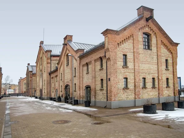 Przechowywania Zabytkowego Budynku Obszar Rydze Stolicy Łotwy Czasie Zimy — Zdjęcie stockowe