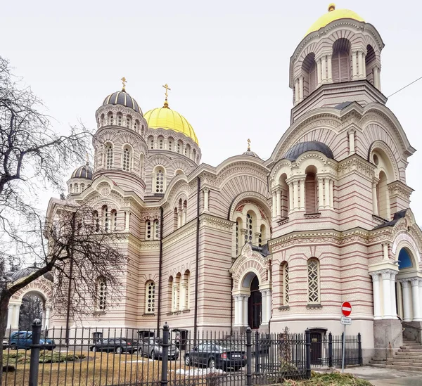 Cathédrale Nativité Riga Capitale Lettonie Hiver — Photo