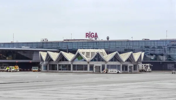 Riga International Airport Riga Capital Latvia Winter Time — Stock Photo, Image