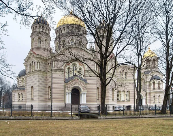 Cathédrale Nativité Riga Capitale Lettonie Hiver — Photo