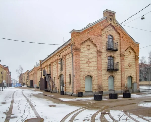 Skladovací Prostor Rize Hlavního Města Lotyšska Zimním Období — Stock fotografie