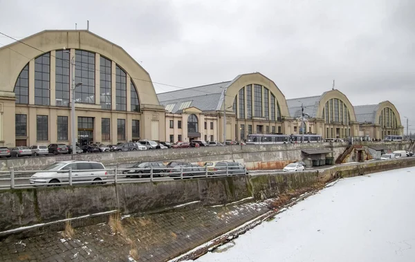 Riga Marché Central Riga Capitale Lettonie Heure Hiver — Photo