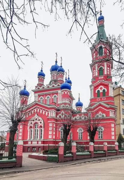 Pravoslavná Církev Rize Hlavního Města Lotyšska Zimním Období — Stock fotografie