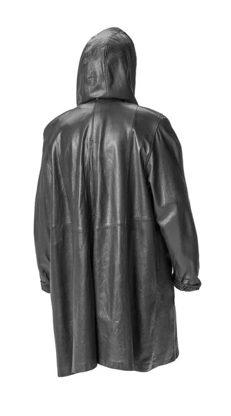 Black Leather Coat Isolated White Back — Stock Photo, Image