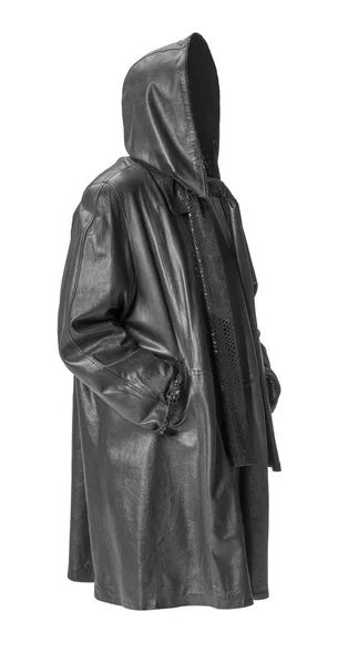 Black Leather Coat Isolated White Back — Stock Photo, Image