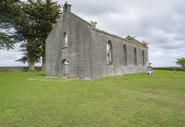Landskap Runt Nedgångna Kyrka Connemara Region Irland — Stockfoto