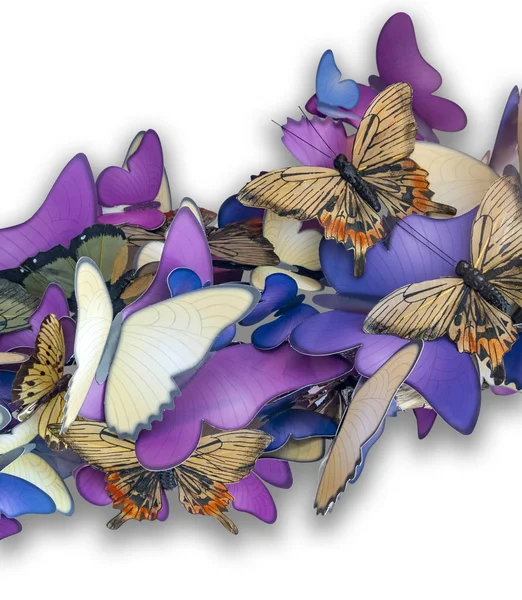 Kolorowy Motyl Ozdoba Wykonana Papieru Kolorze Białym Powrotem Cieniem — Zdjęcie stockowe