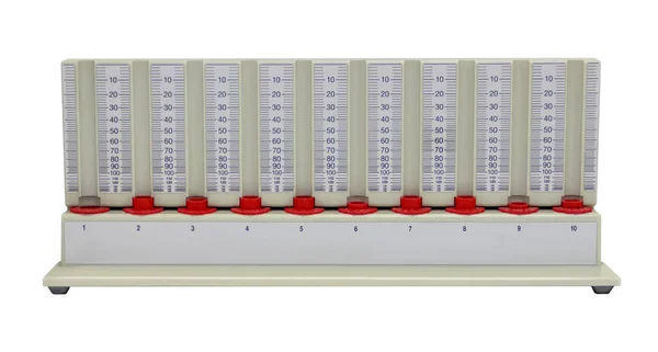 Special Rack Erythrocyte Sedimentation Rate Isolated White Back — Stock Photo, Image