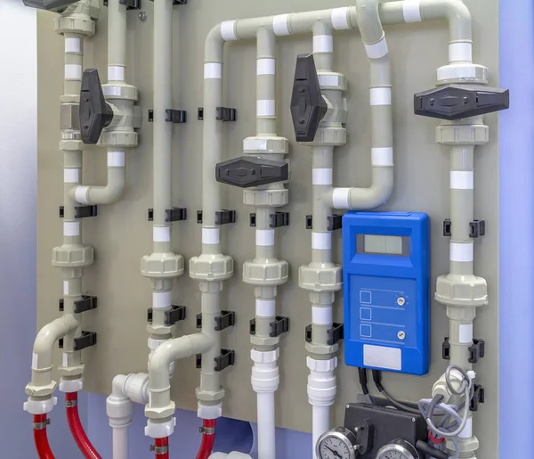 Detail Pipeline System Lots Tubes Fittings — Stock Photo, Image