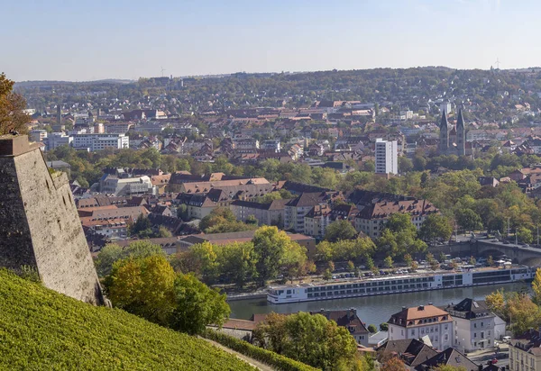 Lotu Ptaka Wuerzburg Frankońskiego Miasta Niemczech Bawarii — Zdjęcie stockowe