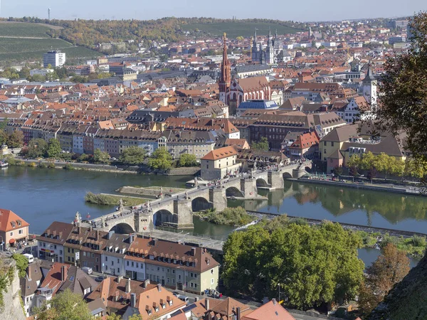 Vista Aérea Wuerzburg Uma Cidade Francónia Baviera Alemanha — Fotografia de Stock